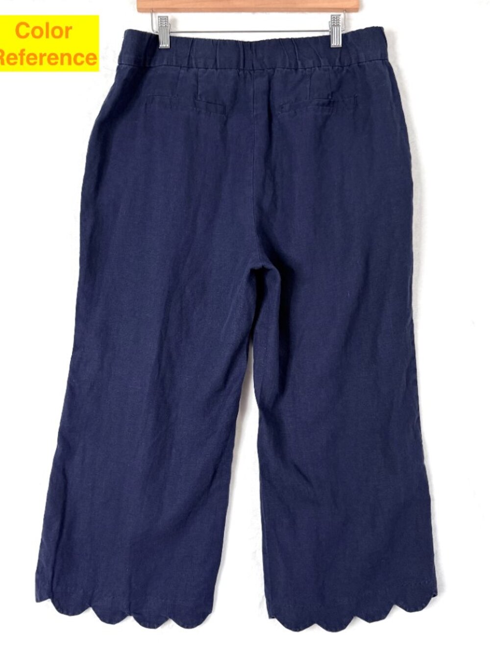 CHICOS Linen Scallop Hem Summer Coastal Resort Office Classic Fit Crop Pants 2.5 - Picture 5 of 6